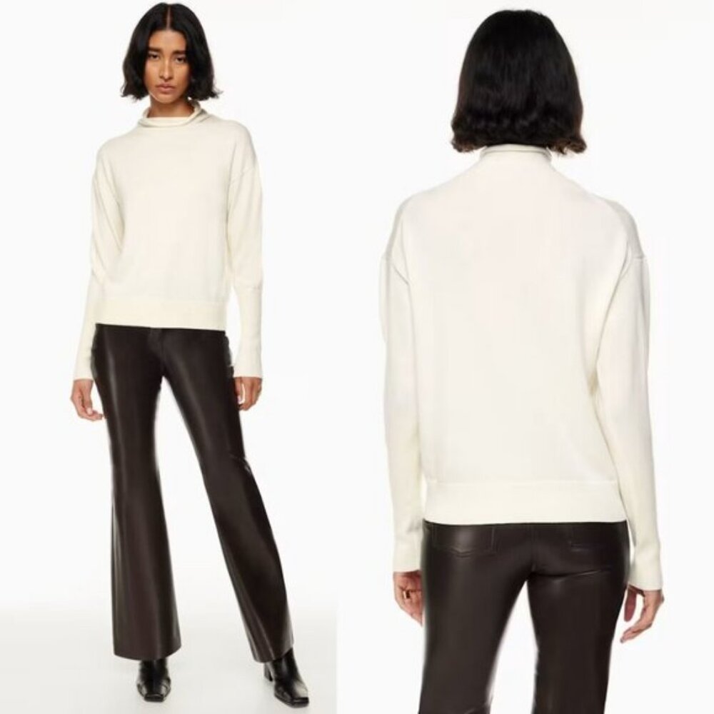 Wilfred Ivory 100% Merino Wool Mockneck Cyprie Sweater